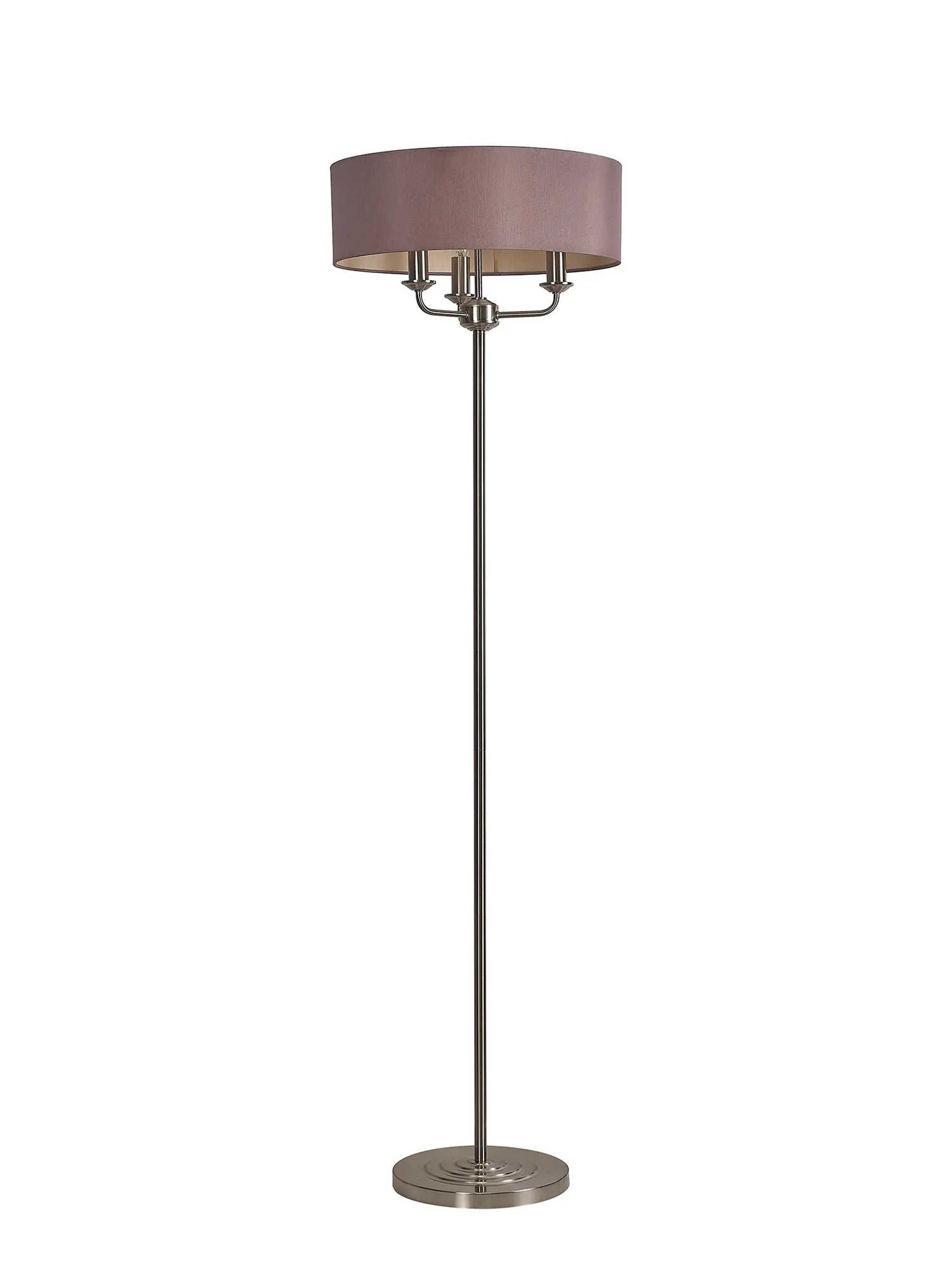 Banyan 45cm 3 Light Floor Lamp Satin Nickel, Taupe DK0926  Deco Banyan SN TA